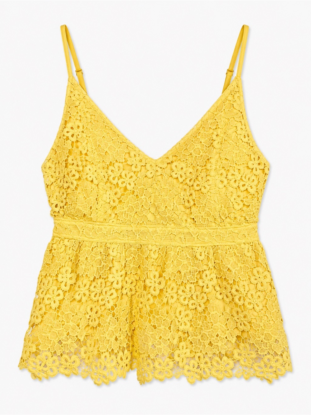 Abercrombie & Fitch Yellow Lace Floral Cami
